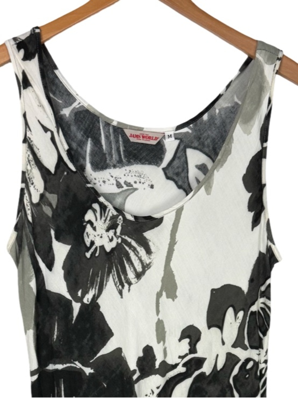 Jams World W391-GRTE GRANITE Floral Sleeveless Dress Size M Hawaiian - Picture 3 of 7